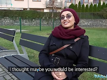 Yasmeena's very first time on camera: pays finances for a ample flow on public agent's rigid trunk