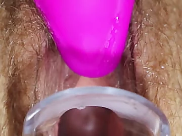 Drumming climax inwards vulva closeup