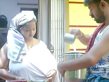 Mampi & Antim Onlooker the Desi Indian MILF Milk Stud's Big White Orbs