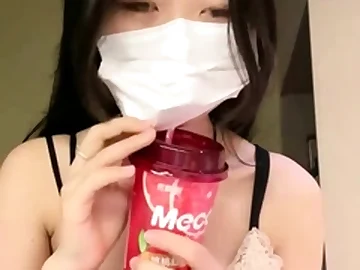 Amateur asian teen licks pain in the neck and sucks cock